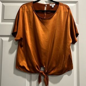Bar III Copper Tie Waist Top